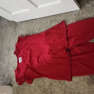 Scrub set. Skchers large top and Large petite pants.